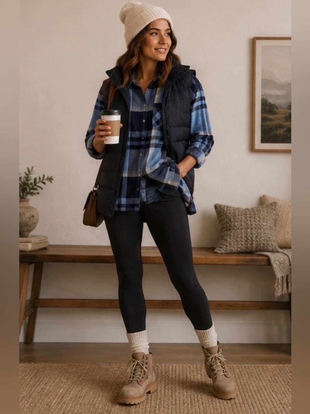 Eddie Bauer Plaid Shirt Women’s Medium Blue Cotton Flannel Button Up